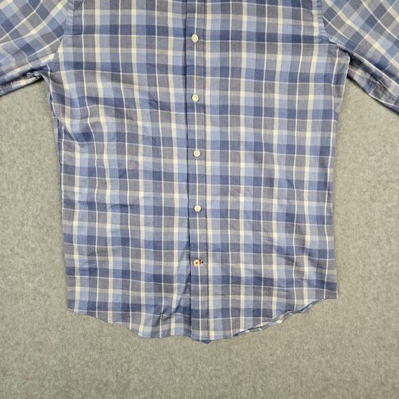 Tommy Hilfiger Shirt Mens Medium 15 1/2 32/33 Blue Plaid Long Sleeve Button Down - Picture 5 of 16
